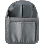 Surblue Backpack Organizer Insert Liner Hanging Travel Rucksack and Handbag Insert Pocket High-capacity Divider Foldable Nylon Shoulder Bag Organizer for Men and Women Grey-M