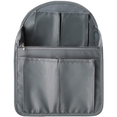 Surblue Backpack Organizer Insert Liner Hanging Travel Rucksack and Handbag Insert Pocket High-capacity Divider Foldable Nylon Shoulder Bag Organizer for Men and Women Grey-M
