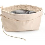 Timewall Handbag Tote Bag Purse Organizer Insert Durable 13 Compartments Zippers Stylish Chain