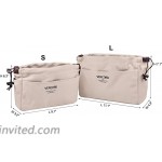 Vercord Canvas Handbag Organizers Sturdy Purse Insert Organizer Bag in Bag 10 Pockets Beige Small