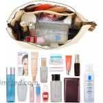 Vercord Canvas Handbag Purse Organizer Travel Makeup Cosmetics Pouch Clutch Bag Zipper Closure Handle Beige