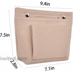Vercord Mini Slim Small Felt Purse Organizer Insert Inside Handbag Tote Pocketbook for Women Beige