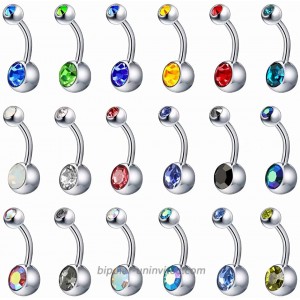 14G Hypoallergenic Belly Button Rings WSSXC Anniversary Sharing Version 18PCS