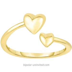 14K Yellow Gold Hearts Bypass Toe Ring 9mm