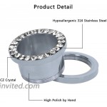316L Stainless Steel Rhinestone Crystal Ear Tunnel Plugs Ear Gauges Expanders Body Piercing