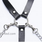 Asooll Punk Leather Body Chains Tassel Black Waist Belt Chain Beach Body Chain Bra Fashion Harness Charm Body Accessories Jewelry for Women and Girls