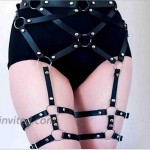 Asooll Punk Leather Body Harness Waist Chain Belly Body Chain Leg Thigh Garter Beach Bikini Fashion Party Nightclub Body Accessories for Women and Girls b173