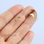 COCHARM 14k Gold Nose Ring Stud 20 Gauge L Shaped Moon Nose Piercing Jewelry For Women Men 1Pcs