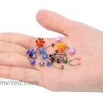 CrazyPiercing Lot of 110PCS Body Jewelry Piercing Eyebrow Navel Belly Tongue Lip Bar Ring