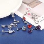 Drperfect 14G Belly Button Rings for Women Belly Rings Navel Rings 316L Surgical Steel Belly Navel Piercing Jewelry
