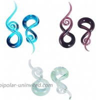 Ear Stretching Glass Spiral Tapers Gauges 2g 6pcs Blue Glow in the Dark Purple