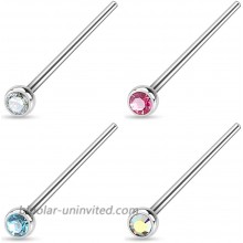 Forbidden Body Jewelry 20g 4-Pack Surgical Steel 2mm Press Fit CZ Fishtail Custom Bend Nose Studs