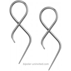 Forbidden Body Jewelry Surgical Steel Earrings Pair of Twisting Hanging Loop 16 Gauge Earrings