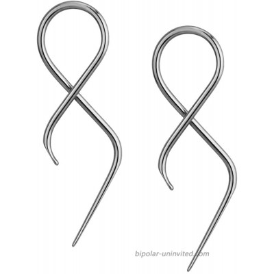 Forbidden Body Jewelry Surgical Steel Earrings Pair of Twisting Hanging Loop 16 Gauge Earrings