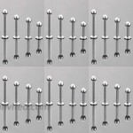 Ftovosyo Labret Barbell 24PCS Monroe Lip Barbell Ring Helix Earring Tragus Cartilage Studs Surgical Steel Piercing Jewelry for Women Men 16G 6mm 8mm 10mm 12mm