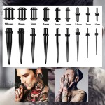 Hanpabum 72Pcs Ear Stretching Kit 14G-00G Ear Gauges Expander Kit Acrylic Tapers Plugs Silicone Tunnels Spiral Tapers Body Piercing Jewelry Starter Set