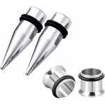 HEKEUOR 4 Piece 316l Steel Tapers and Tunnels Ear Stretching Kit Gauges Gauging Plugs Choose 1g 7 16 1 2 9 16 00g-14g 7 1611mm