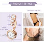LOYALLOOK 4PCS 14G 316L Stainless Steel Belly Button Rings for Women CZ Navel Barbell Rings Dangle Curved Barbell Body Piercing Jewelry