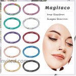 Magitaco 10 PCS 18G Septum Rings 316L Stainless Steel Hinged Segment Ring Lip Rings Cartilage Helix Conch Tragus Daith Piercing Septum Clicker Nose Rings Hoop 8mm