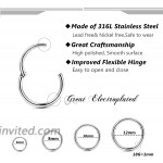 Milacolato 6Pcs 316L Stainless Steel Improved Hinged Clicker Rings Nose Hoops Septum Segment Ring Sleeper Earrings Cartilage Piercings for Men Women Inner Diameter6-12mm