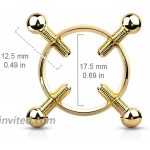 Non Piercing Screw On Adjustable Nipple Clamp Rings in 316L Stainless Steel Sold as a Pair Black