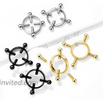 Non Piercing Screw On Adjustable Nipple Clamp Rings in 316L Stainless Steel Sold as a Pair Black