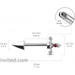 Pierced Owl Red Gem Set Dagger Nipple Barbell Rings in 316L Stainless Steel Sold as A Pair Black