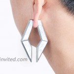 PUNKYOUTH 2PCS Stainless Steel Ear Hanger Weights for Stretched Ears Diamond Shaped Gauge 12mm