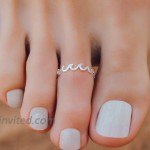 Pura Vida Silver Wave Toe Ring - .925 Sterling Silver Adjustable End - One Size