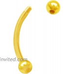 Ritastephens 14k Solid Yellow Gold Eyebrow Ring Jewelry 16 Gauge