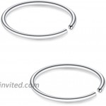 SCERRING 12PCS 22G Stainless Steel Fake Nose Septum Hoop Rings Lip Helix Cartilage Tragus Ear Ring Piercing 6mm - Silver
