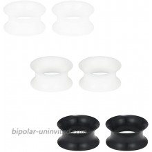 SCERRING 3 Pairs Ultra Thin Silicone Ear Skin Flexible Flesh Tunnel Expander Stretching Gauge Earlets Plug Clear White Black Gauges Kit Same Sizes 12mm