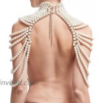 Sexy Body Chain Pearl Shoulder for Women - Adjustable Beautiful and Elegant Female Body Jewelry Fashionable White Pearl Body Chain