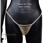 Sexy Rhinstone Underwear Thong Panties Crystal Body Chain Jewelry Bikini Crystal Belly Waist Body Chain for Women Gold