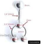TOOLSSIDE VCH Jewelry Vertical Hood - 4 Balls Vertical Hood Piercing Jewelry for Women - 14G Curved Barbell GENITAL Piercing