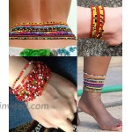 Tornito 16Pcs Belly Waist Chain Summer Jewelry Bikini Body Chain for Women African Waist Bead Set Stretchy Elastic String Multi-Color Sexy Necklace Bracelet Anklet