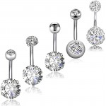 Yeelong 12mm Belly Button Rings Surgical Steel Belly Rings Diamond Belly Piercing Navel Rings for Women