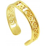Yellow Gold Floral Toe Ring 10K Gold