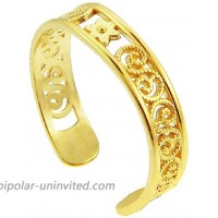 Yellow Gold Floral Toe Ring 10K Gold