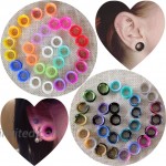 YOFANST 56pcs Colorful Silicone Ear Gauges Double Flared Ear Tunnels Set Stretchers Expander Ear Piercing Jewelry 1 2 inch