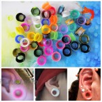 YOFANST 56pcs Colorful Silicone Ear Gauges Double Flared Ear Tunnels Set Stretchers Expander Ear Piercing Jewelry 1 2 inch