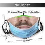 2 Pcs Bearded Man Funny Face Mask Fashion Scarf Reusable Balaclavas For Men Women With 4 Filter at Men’s Clothing store