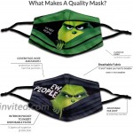 2 Pcs The Grinch Face Cover Reusable Outdoor Protection Face for Teen Men Women at Men’s Clothing store