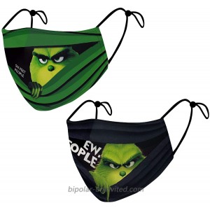 2 Pcs The Grinch Face Cover Reusable Outdoor Protection Face for Teen Men Women at  Men’s Clothing store