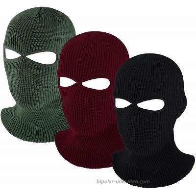 2hole Full Face Cover Ski Mask Knitted Balaclava Warm Knit for Man Women Outdoor