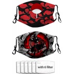 2PCS Anime Face Mask Adjustable Reusable Face Cover with 6 Filters Anime Mask for Adult and Teens at Men’s Clothing store