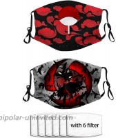 2PCS Anime Face Mask Adjustable Reusable Face Cover with 6 Filters Anime Mask for Adult and Teens at  Men’s Clothing store