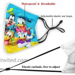 2pcs Cartoon Face Masks Reusable Washable Mouth Covers with 4 Replaceable Filters Face Protection with Elastic Ear Loops