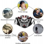 2pcs Ghost Of Tsushima Samurai Face Mask With 4 Pcs Filters Washable Reusable Scarf Balaclava For Men Women &Teenage Black at Men’s Clothing store