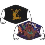 2pcs Scooby Doo Face Cover Protective Mask With 4 Filter Windproof Dustproof Adjustable Balaclava For Men Women at Men’s Clothing store